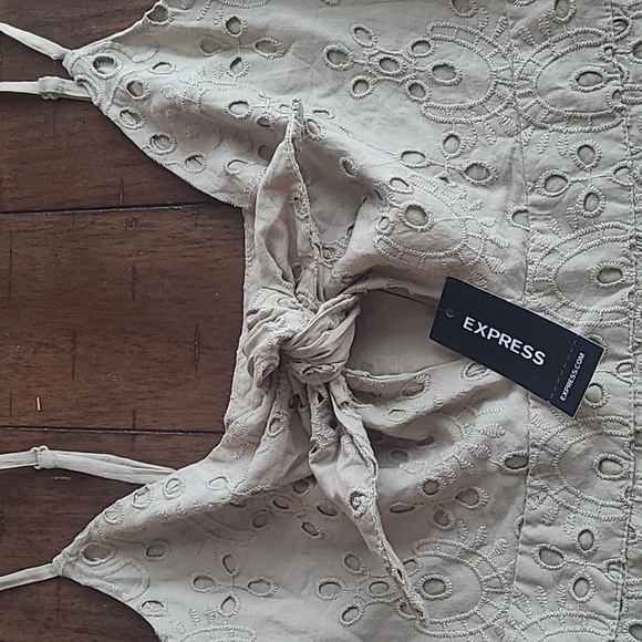 Express Green eyelet dress size S - Picture 2 of 7